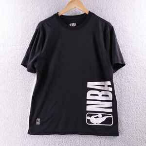 Mens NBA Black‎ White Athletic T Shirt Mens Large Logo Basketball Sportswear